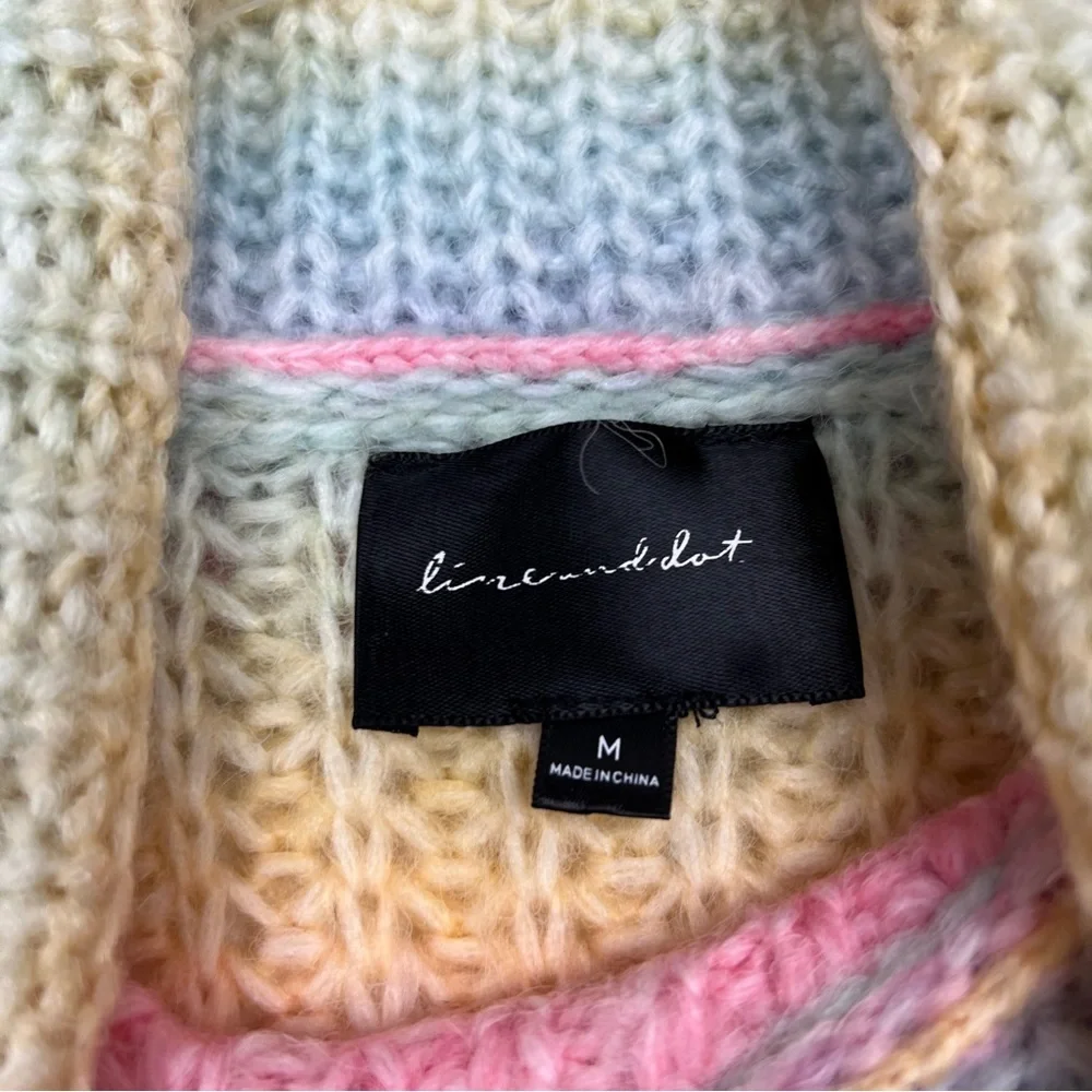 Anthropologie Line + Dot Rainbow Ombré Knit Turtleneck Sweater - Picture 9 of 9